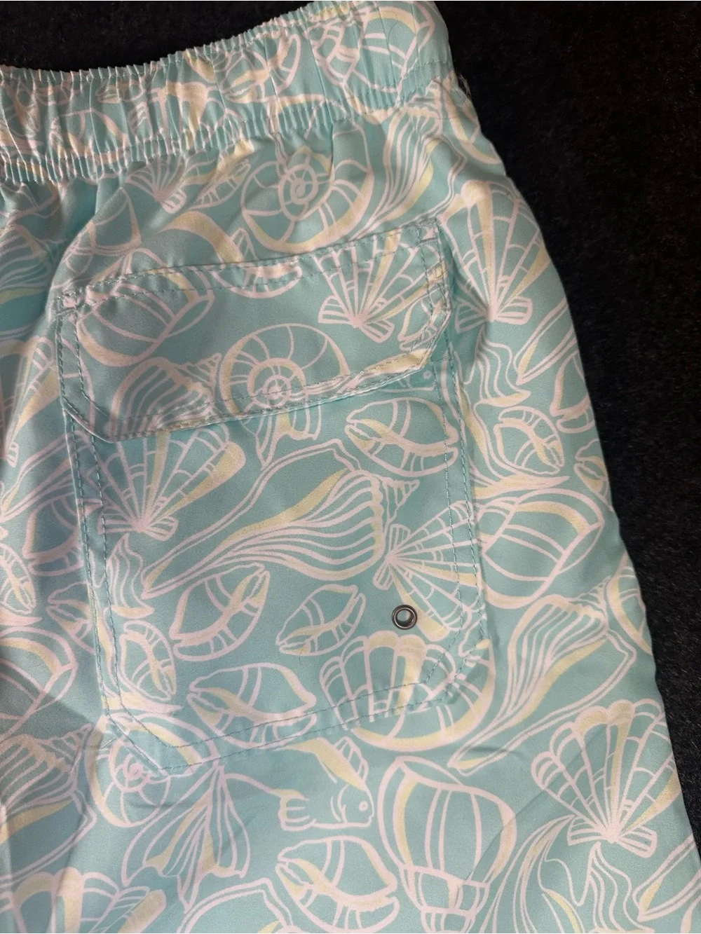 The Endless Summer Men's Large Aqua Volley Swim Shorts Seashell Print 17